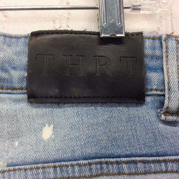 THRT Denim Jeans Hazard Warning Men's Sz 42 Grunge Orange Streetwear Distressed - Picture 12 of 13